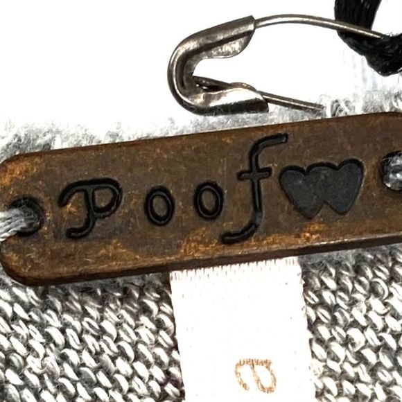 Poof soft grey knit criss-cross vneck top -  S - Picture 10 of 16